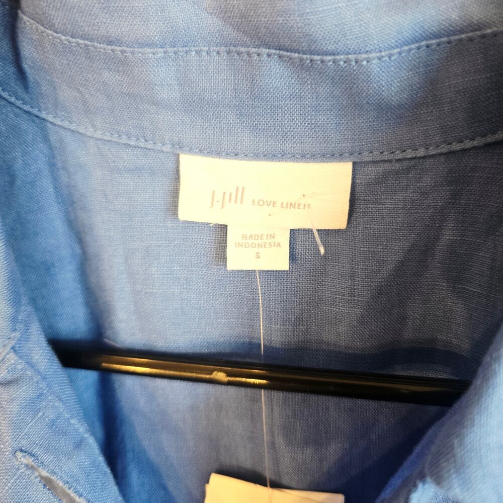 J. Jill Love linen blue shirt dress nwt size small - Picture 3 of 4